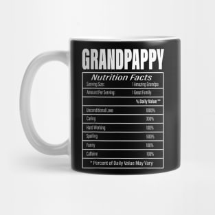 Grandpappy Nutrition Facts Funny Fathers Day Grandpa Men Mug